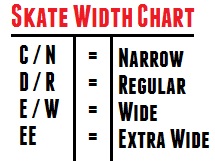 Hockey Skate Size Chart